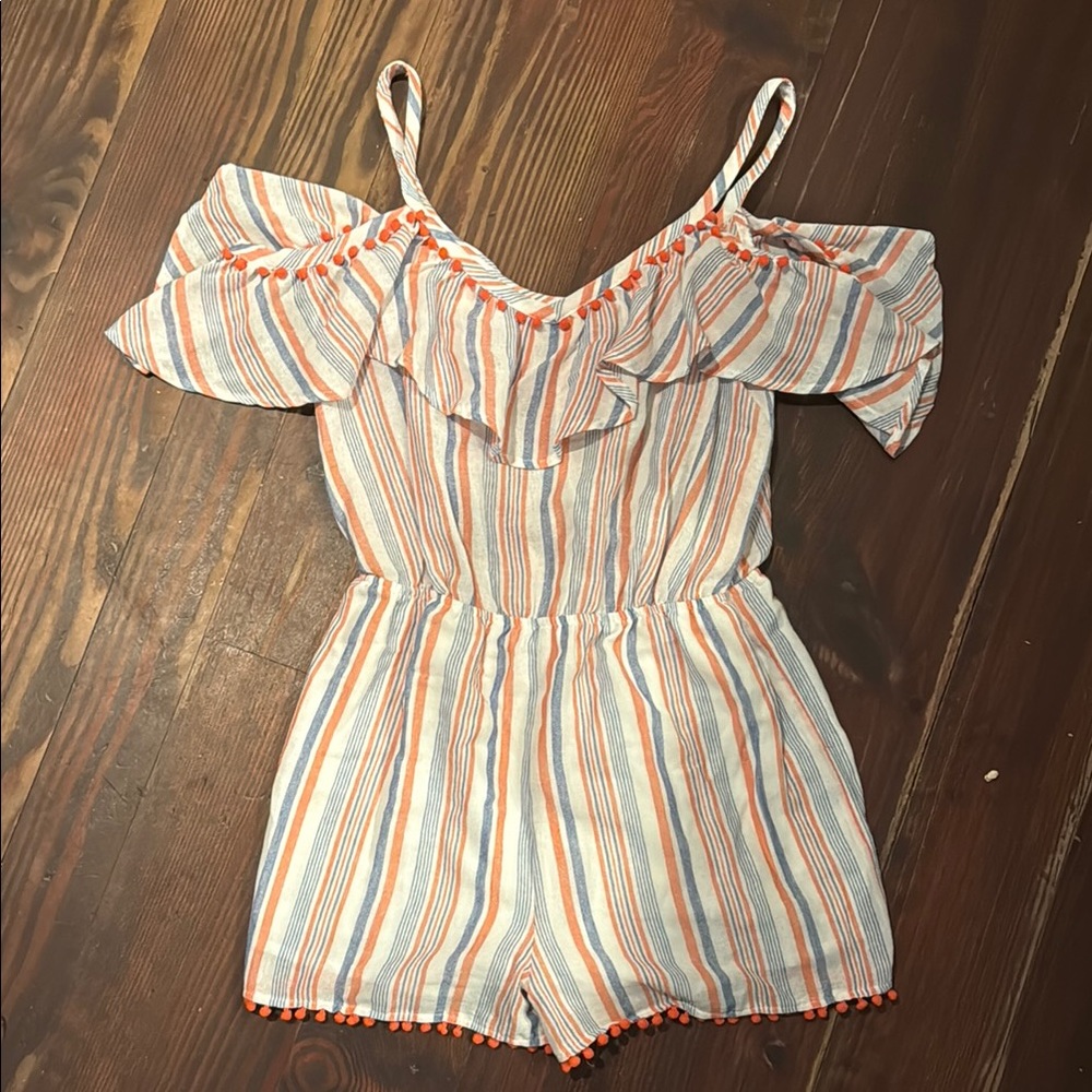 Aqua Girls Beachy Striped Romper